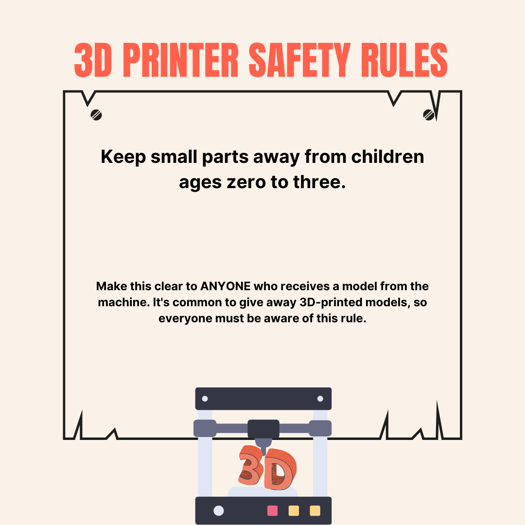 Keep small parts away from children ages zero to three