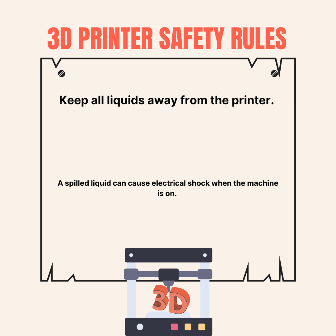 Keep all liquids away from the printer