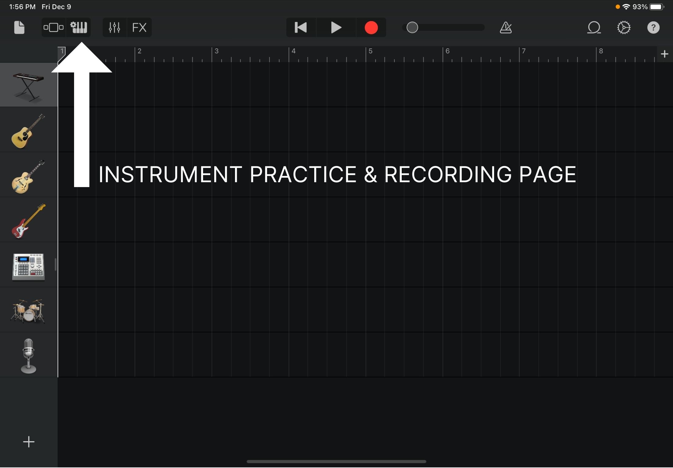 Practice and Recording Page