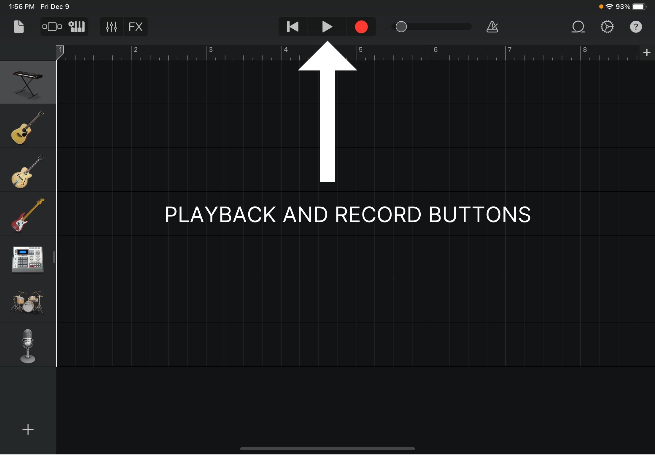 Play and Record Buttons