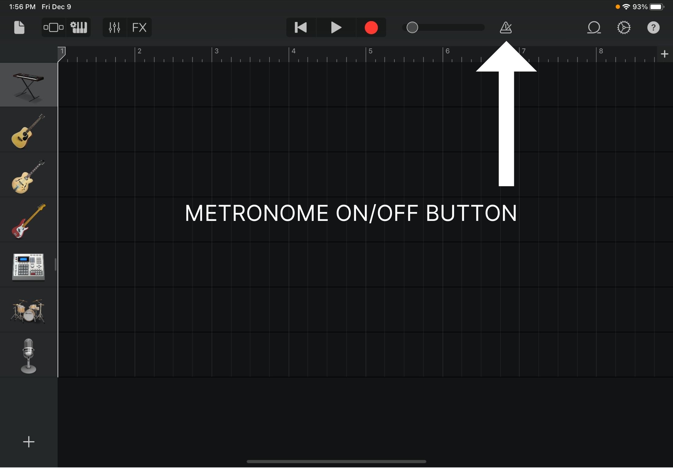 Metronome On/Off Button