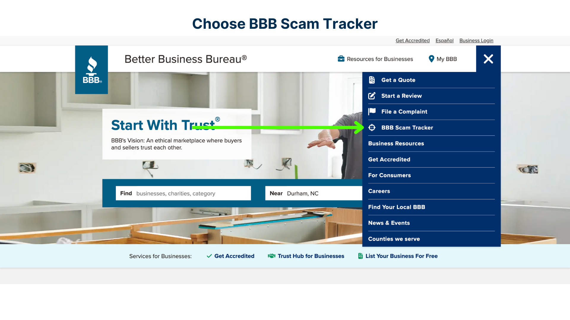 BBB Scam Tracker Link