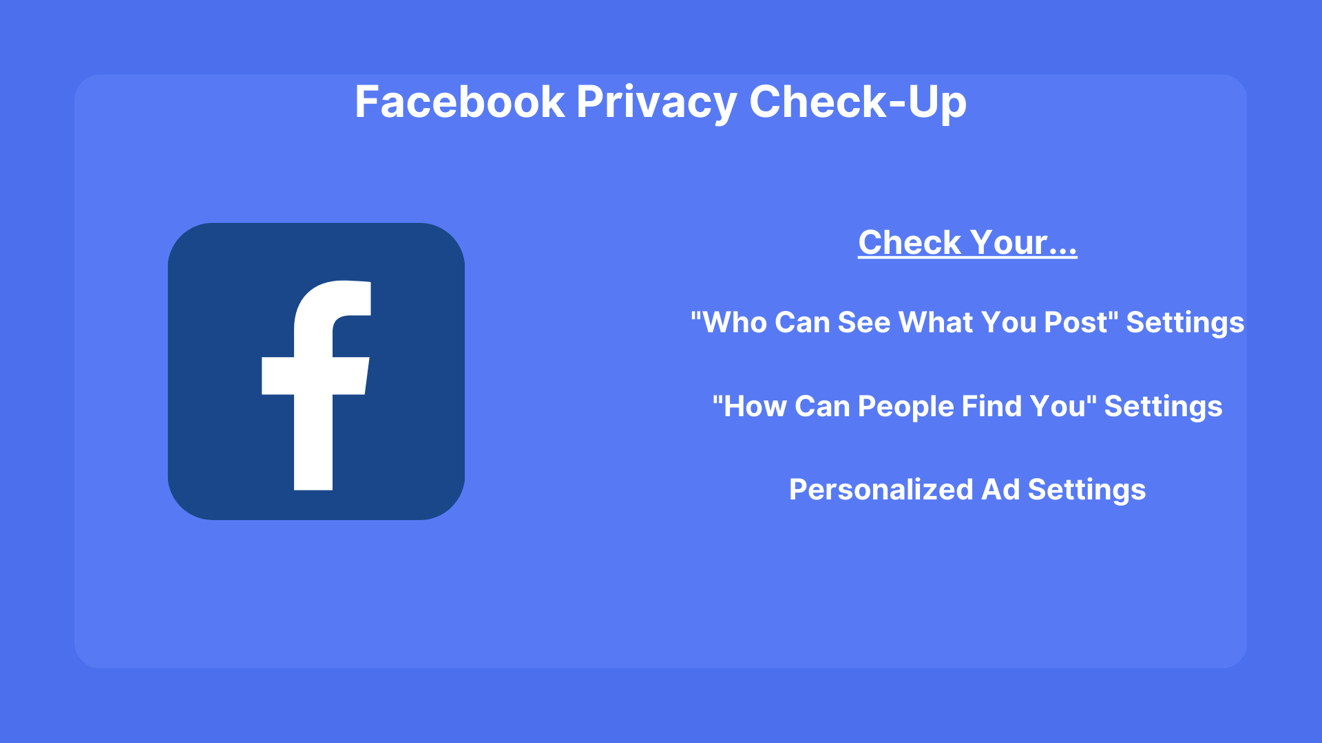 Facebook Privacy Settings Guidance