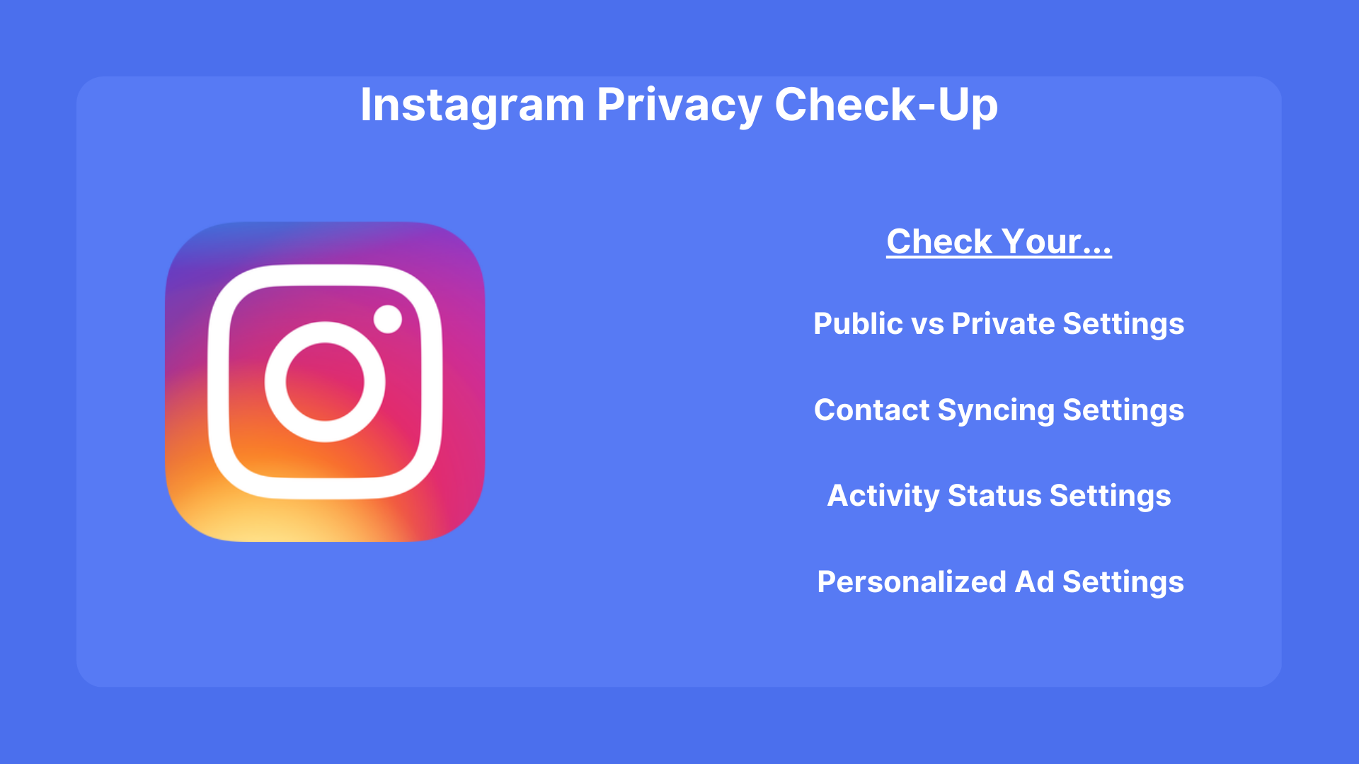 Instagram Privacy Settings Guidance