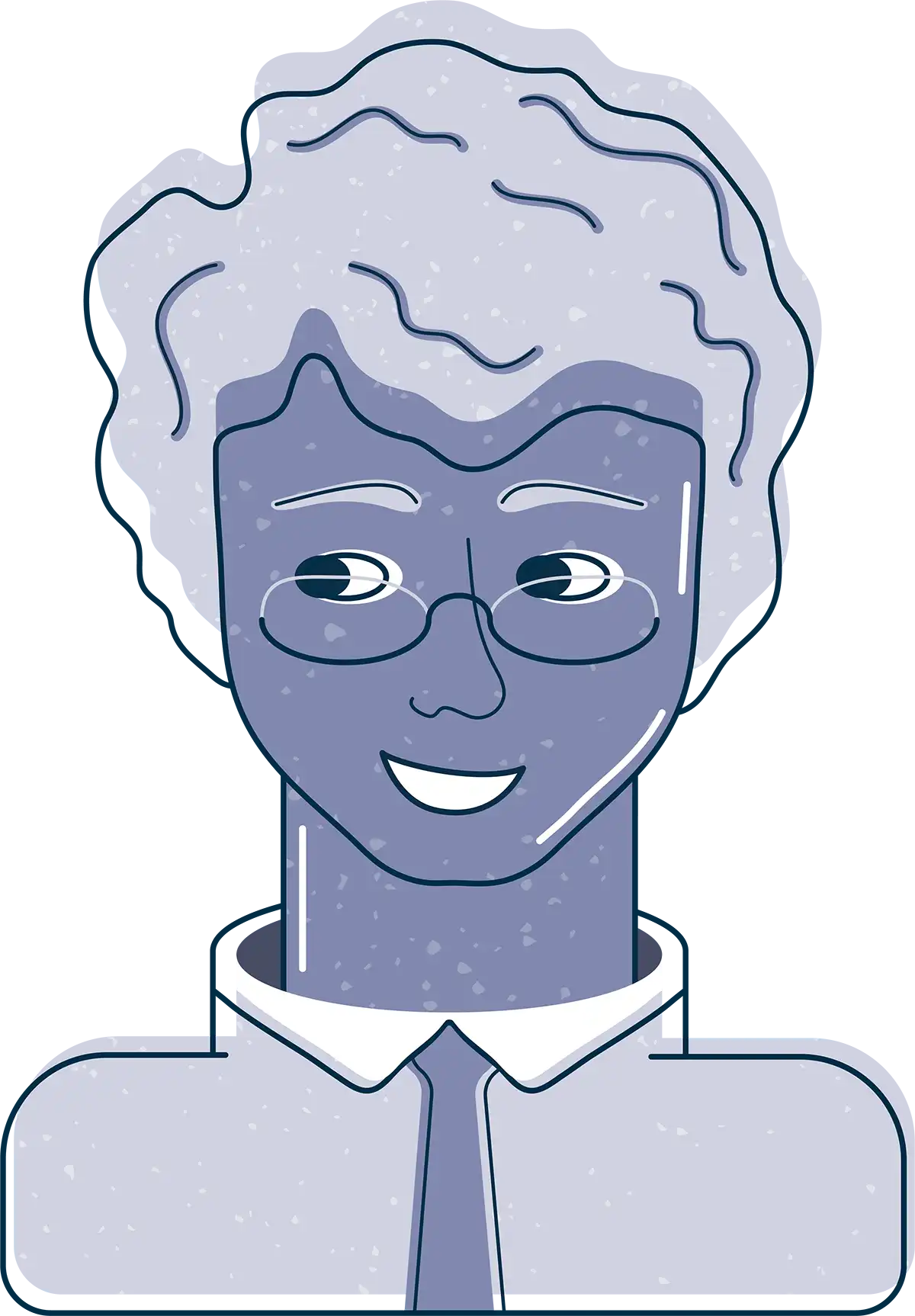 illustration of man with glasses wearing business clothes