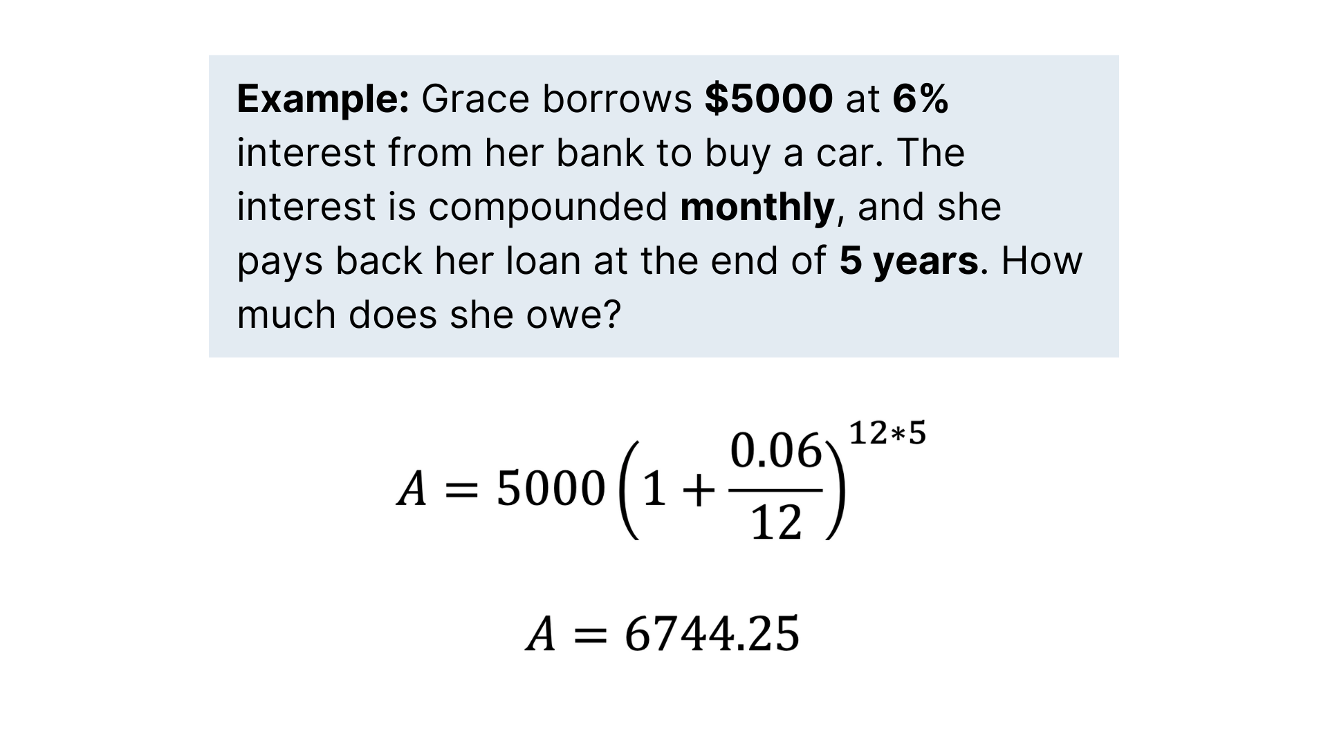 An example of a compound interest problem
