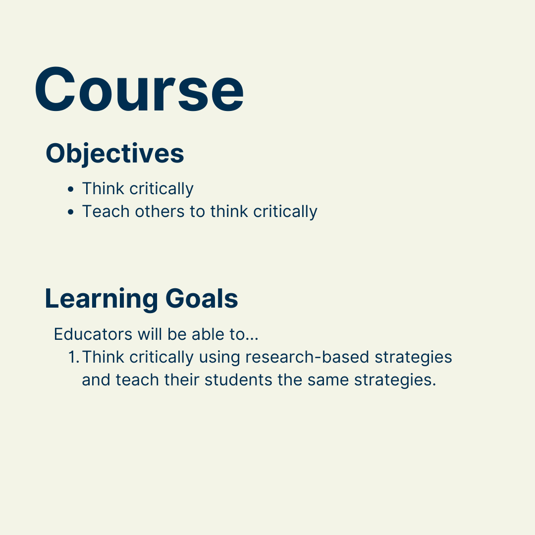 Course objectives 
